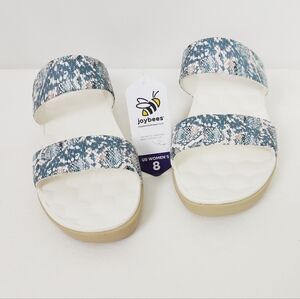 Joybees Cute Wedge Sandals Women's 8 Slip-on Shoes Snakeskin Snake Open Toe